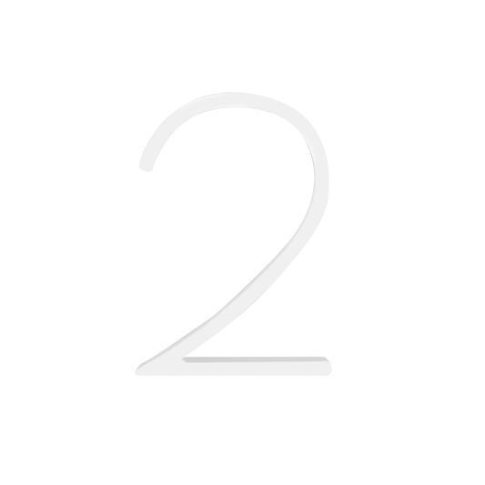 Sandleford Slimline Number 2 - 120mm - White - High Visibility - Easy Installation - Auzzistore