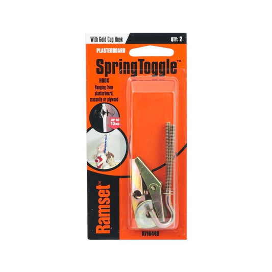 Ramset Gold Spring Toggle Hook - 2 Pack - Gold - Metal - High Load Capacity - Auzzistore