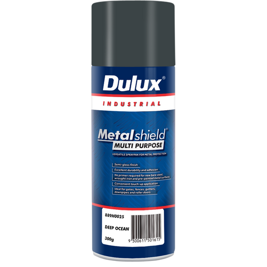 Dulux Metalshield Spray Paint Deep Ocean 300g Semi Gloss Durable