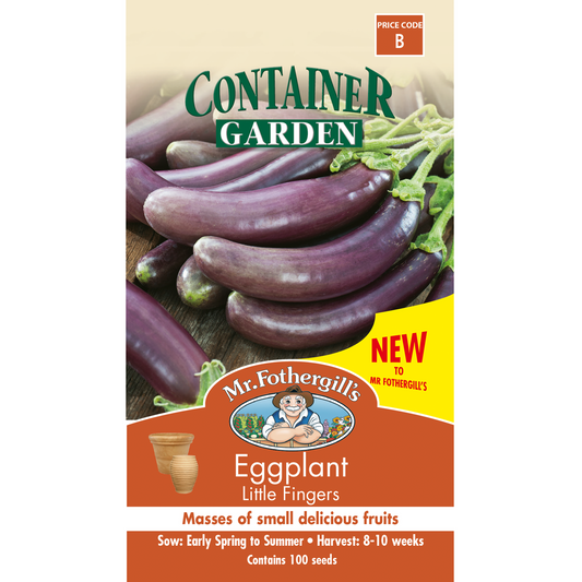 Mr Fothergill's Eggplant Little Fingers - Compact Seed - 75mm x 145mm - Auzzistore