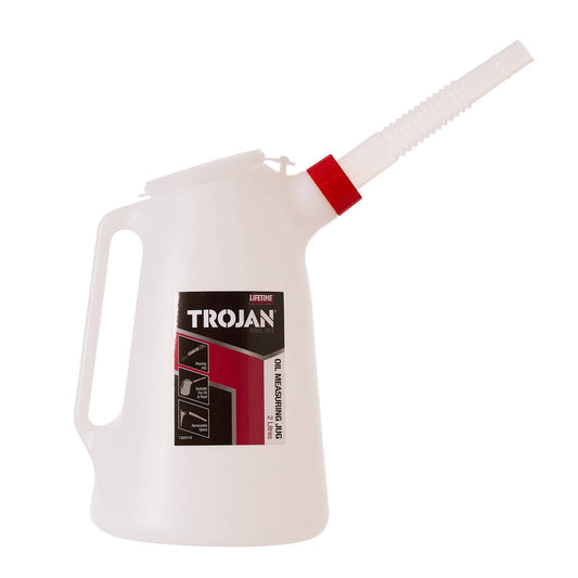 Trojan 2L Oil Measuring Jug - Transparent - Accurate Measurement - Durable - Auzzistore