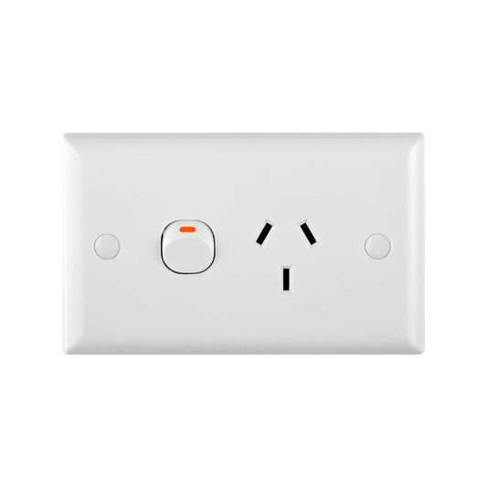 DETA Solid Plate Single Power Point - 250V 10A - Polycarbonate - Durable - Auzzistore