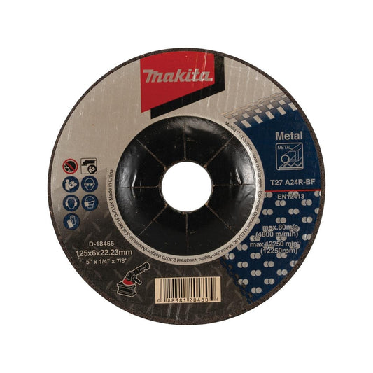 Makita Metal Grinding Disc - 125mm x 6mm x 22.23mm - Brown Aluminium - Durable - Auzzistore