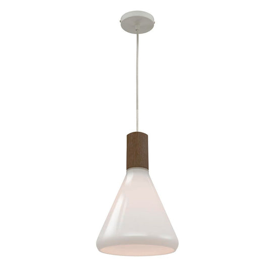 Mercator Tara Pendant - Small Opal Glass - 34cm - Timber - Stylish Lighting - Auzzistore