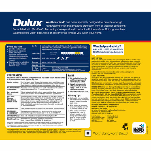 Dulux Weathershield Exterior Paint - True Red Gloss - 4L - 205mm x 198mm x 180mm – view 2 - Auzzistore