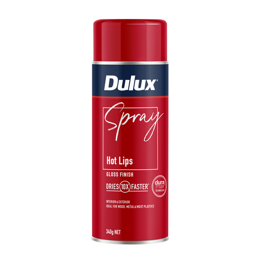 Dulux Spray Paint 340g Gloss Hot Lips - Fast Drying - Self-Priming - Auzzistore