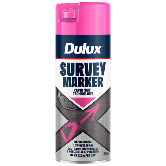 Spray Dulux Survey Marker 350g - Fluoro Pink - High-Visibility Outdoor Use - Auzzistore