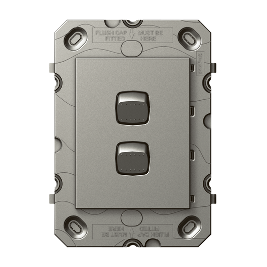 Hpm Arteor 2 Gang Wall Switch Grid - Magnesium - 113mm x 77mm - Indoor Use - Auzzistore