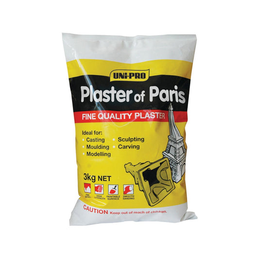 Uni Pro Plaster of Paris - 3kg - White - Fine Quality for Casting and Moulding - Auzzistore