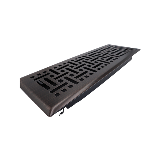 Accord Wicker Floor Register - 10 x 30cm - Electroplated Steel - Modern Design – view 2 - Auzzistore