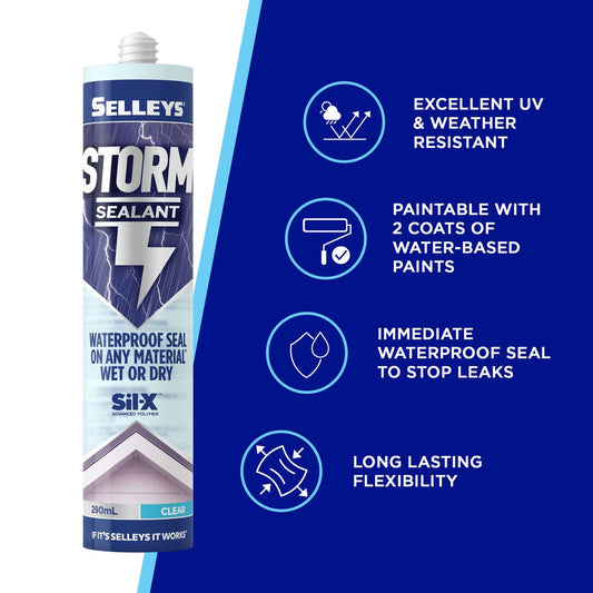 Selleys Clear Storm Sealant 290ml Waterproof Advanced Polymer Instant Seal – view 2 - Auzzistore
