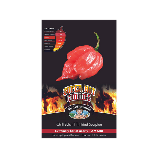 Mr Fothergill S Chilli Butch T Trinidad Scorpion Seeds - 20 Pack - 5cm Fruits - Auzzistore