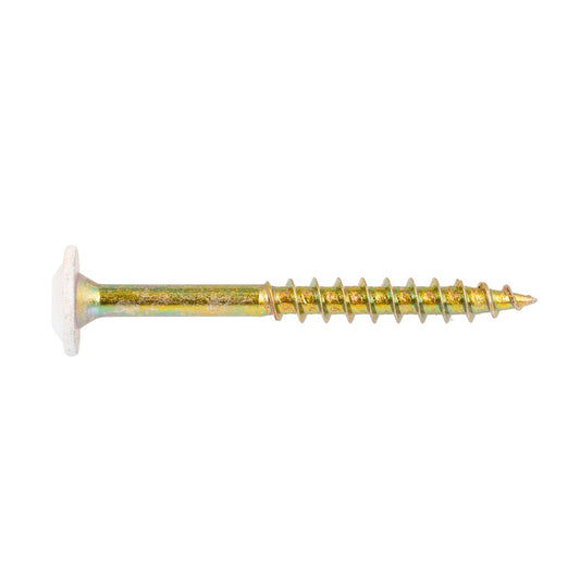 Buildex Cabinet Screw 10 x 50mm White Star Head 50 Pack Zinc Alloy – view 2 - Auzzistore