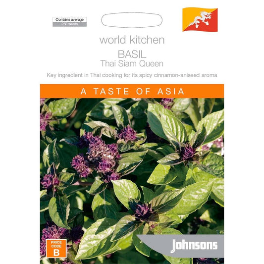 Johnsons Basil Thai Siam Queen Seeds - 95mm - Spicy Aroma - High Yield - Auzzistore