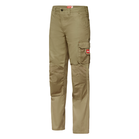 Hard Yakka Women’s Legends Cotton Cargo Pant Size 12 - Khaki - Durable, Functional