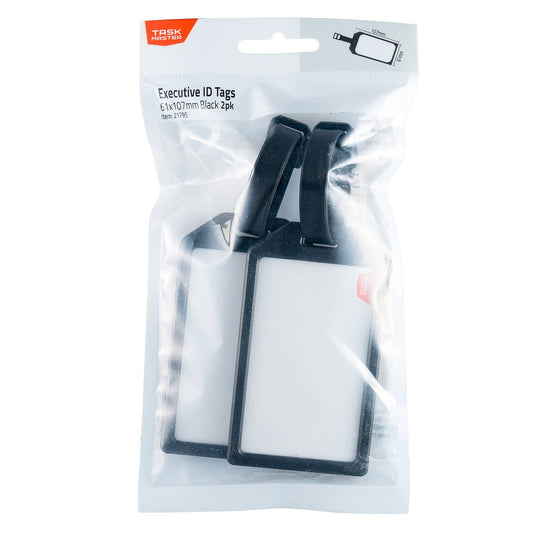 Taskmaster Executive ID Tags 2 Pack - 61 x 107mm - Black - Secure Attachment – view 2