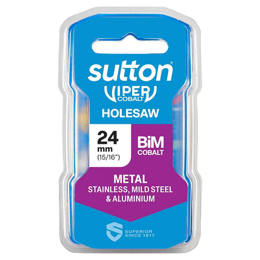 Sutton Tools 24mm Viper Cobalt Bi Metal Holesaw - 32mm Cutting Depth - Durable - Auzzistore