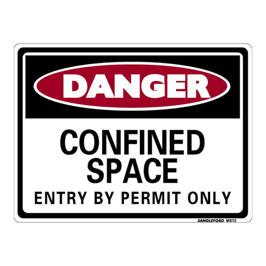 Sandleford Confined Space Sign - 300 x 225mm - Polypropylene - UV Resistant - Auzzistore
