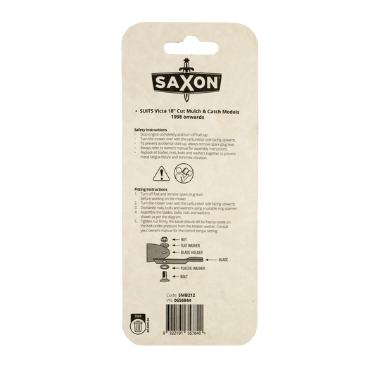 Saxon 18" Mower Blade Bolt Set - 2 Blades for Victa Mulch & Catch – view 2 - Auzzistore