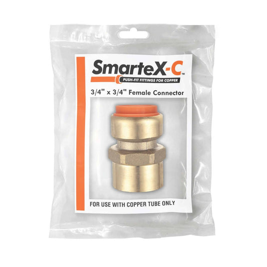 Smartex Copper Female Connector - 20 x 20mm - Lead Free Brass - Push-Fit – view 2 - Auzzistore