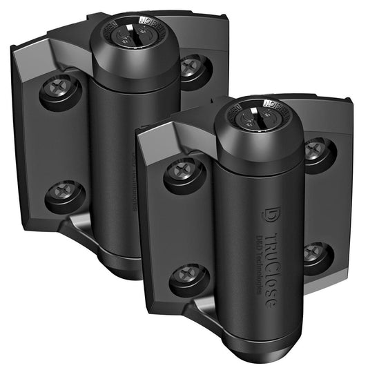 TruClose Self Closing Pool Gate Hinges - Adjustable - Black - Durable