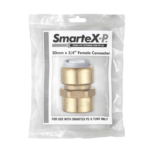 Smartex Pex Female Connector - 20 x 20mm - Lead Free Brass - Push-Fit – view 2 - Auzzistore