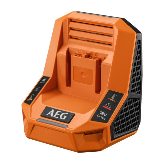 AEG 18V 6A Rapid Charger - Charges 6.0Ah Battery in 74 Minutes - Compact Design