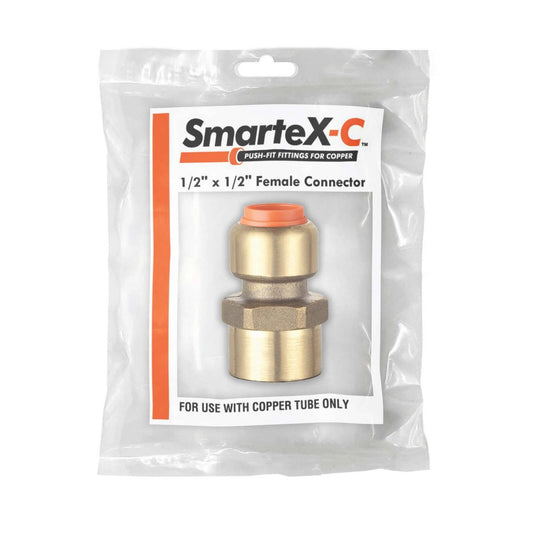 Smartex Copper Female Connector - 15 x 15mm - Lead Free Brass - Push-Fit – view 2 - Auzzistore