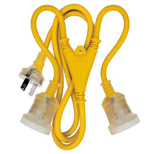 Arlec Heavy Duty Dual Output Split Extension Lead 1.8m PVC Yellow – view 2