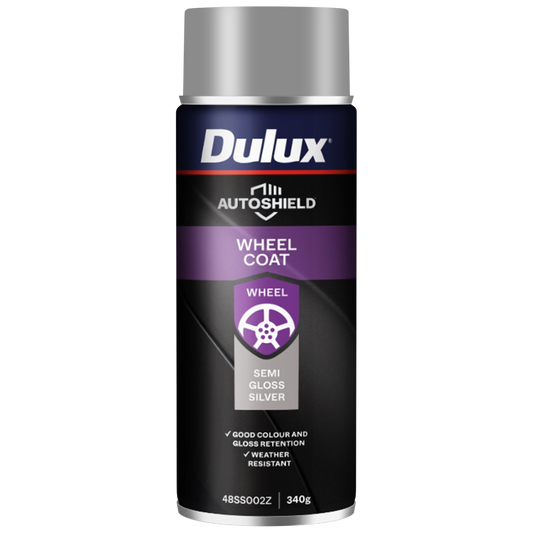 Dulux Autoshield Spray Paint 340g Silver Wheel Coat - Weather Resistant Finish - Auzzistore