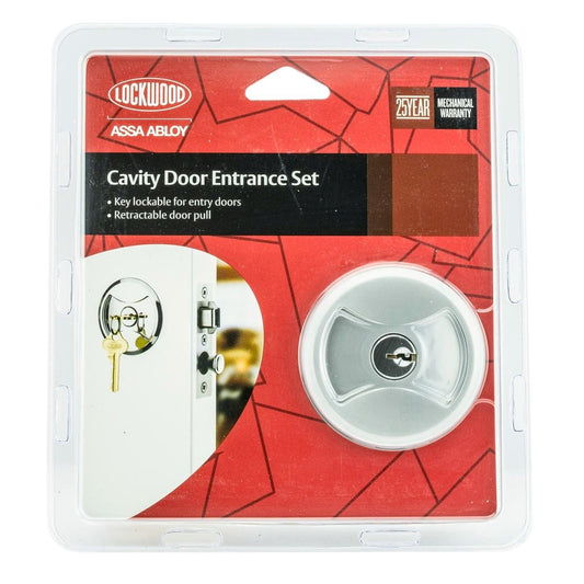 Lockwood Sliding Cavity Entrance Set - Satin Pearl - Zinc Alloy - Secure - Auzzistore