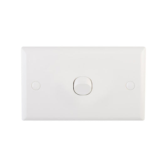 DETA White Solid Plate Single Switch - 1 Gang - Polycarbonate - Durable - Auzzistore