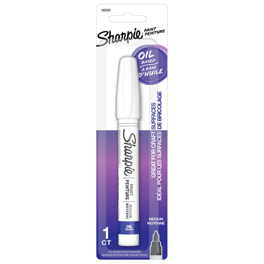 Sharpie Medium White Paint Marker - 54mm x 193mm - Quick-Drying Oil-Based Ink - Auzzistore