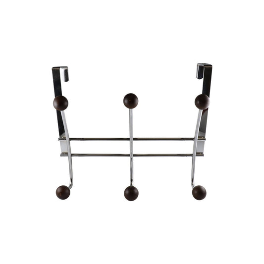 Adoored 6 Hook Satin Chrome Over The Door Hook Rack - Steel - Durable – view 2