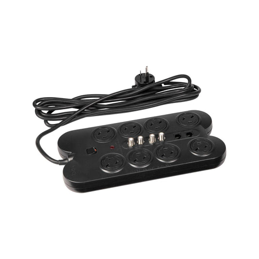 Hpm Surge Protected Powerboard - 8 Outlet - 3m Lead - Overload Safe