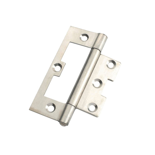 Lane Polished Stainless Steel Non Mortise Hinge - 100 x 65 x 2mm - Fixed Pin