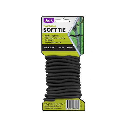 Jack Black Soft Plant Tie - 7mm x 5m - PVC Coated - Gentle Secure Use - Auzzistore
