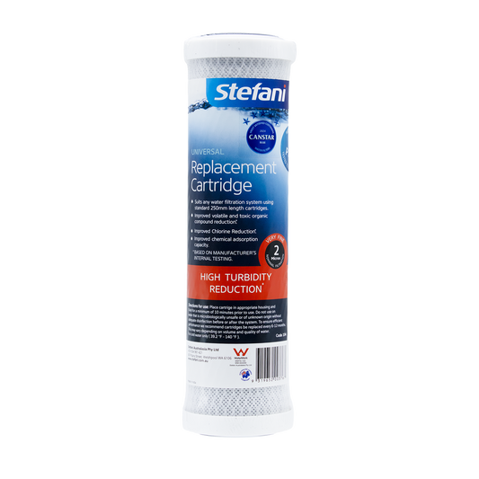 Stefani Replacement Cartridge - 250mm - Carbon Filter - Chlorine Reduction - Auzzistore