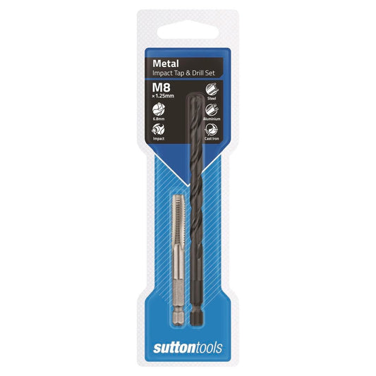 Sutton Tools 6.8mm M8 1/4 Hex Impact Tap And Drill Set Tungsten Alloy - Auzzistore