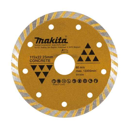 Makita 115mm Diamond Blade Turbo Rim A-84143 - General Purpose - Durable Cutting - Auzzistore