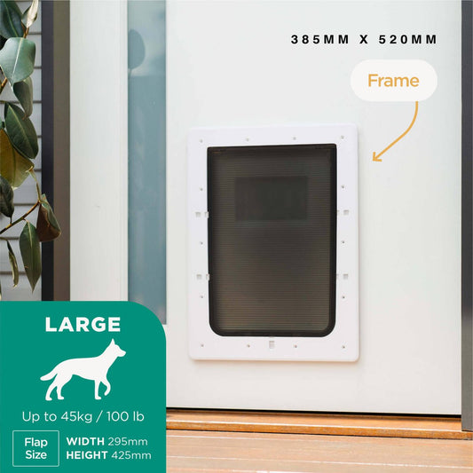 Hakuna Pets Large White Super Tough Pet Door 295mm x 425mm Durable – view 2