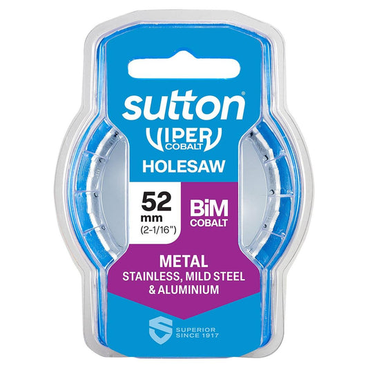 Sutton Tools 52mm Viper Cobalt Bi Metal Holesaw - Durable Cutting Tool - 32mm Depth - Auzzistore