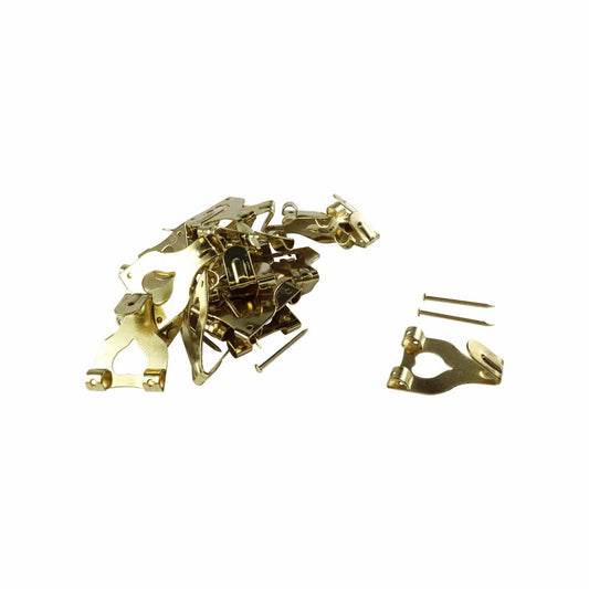 Everhang 10kg Brass Plated Picture Hanging Hook 50 Pack Durable Use - Auzzistore
