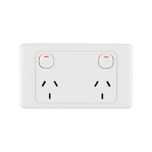 Deta Wide Spaced Double Power Point 10A Polycarbonate Easy Placement - Auzzistore