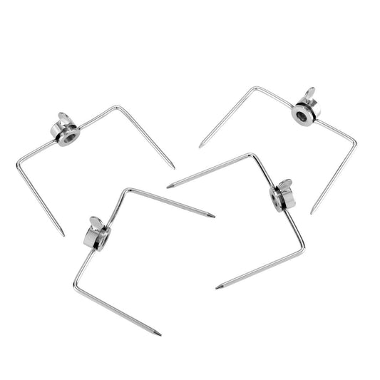 Gasmate Rotisserie Prongs - 4 Pack - Chromed Steel - Easy To Attach - Auzzistore