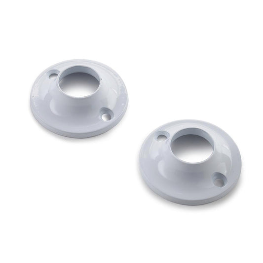Sandleford 19mm White Round Flange 2 Pack - Zinc Alloy - Easy Fit - Auzzistore