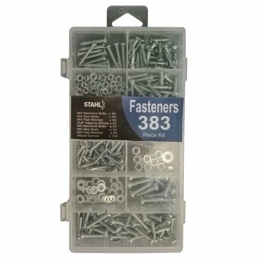 Stahl 383 Piece Assorted Fasteners Kit - Metal - Easy To Carry - Handy - Auzzistore