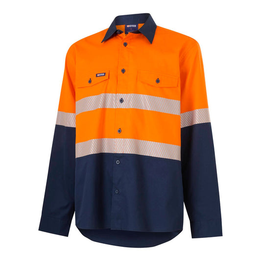 Citeco Hi Vis Long Sleeve Taped Shirt 3XL Orange Navy - UPF 50+ Sun Protection – view 2