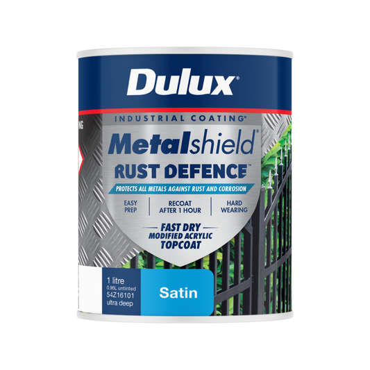 Dulux 1L Deep Base Satin Metalshield Rust Defence - 1kg - Fast Drying Protection - Auzzistore