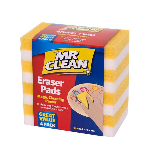 Mr Clean Melamine Eraser Cleaning Pads 4 Pack - 30mm x 125mm x 75mm - Blue/White